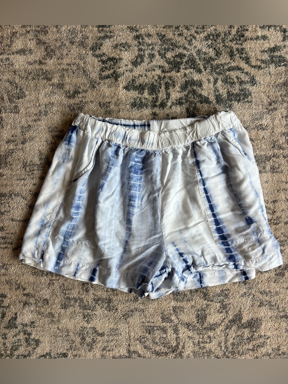 dylan Light Blue and Navy Tie-Dye Shorts